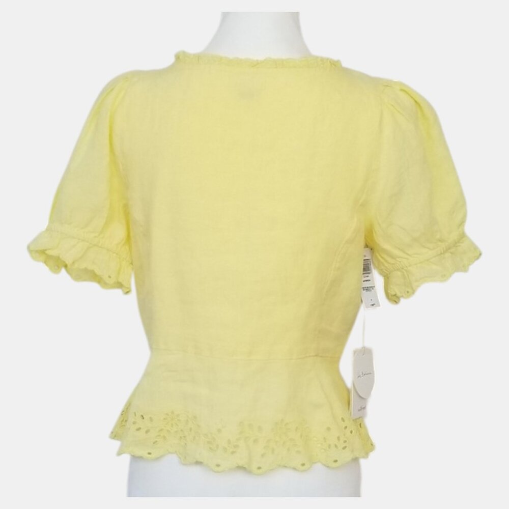 ARITZIA WILFRED ARWEN LINEN PEPLUM BLOUSE NWT SIZE 8 - Picture 4 of 6